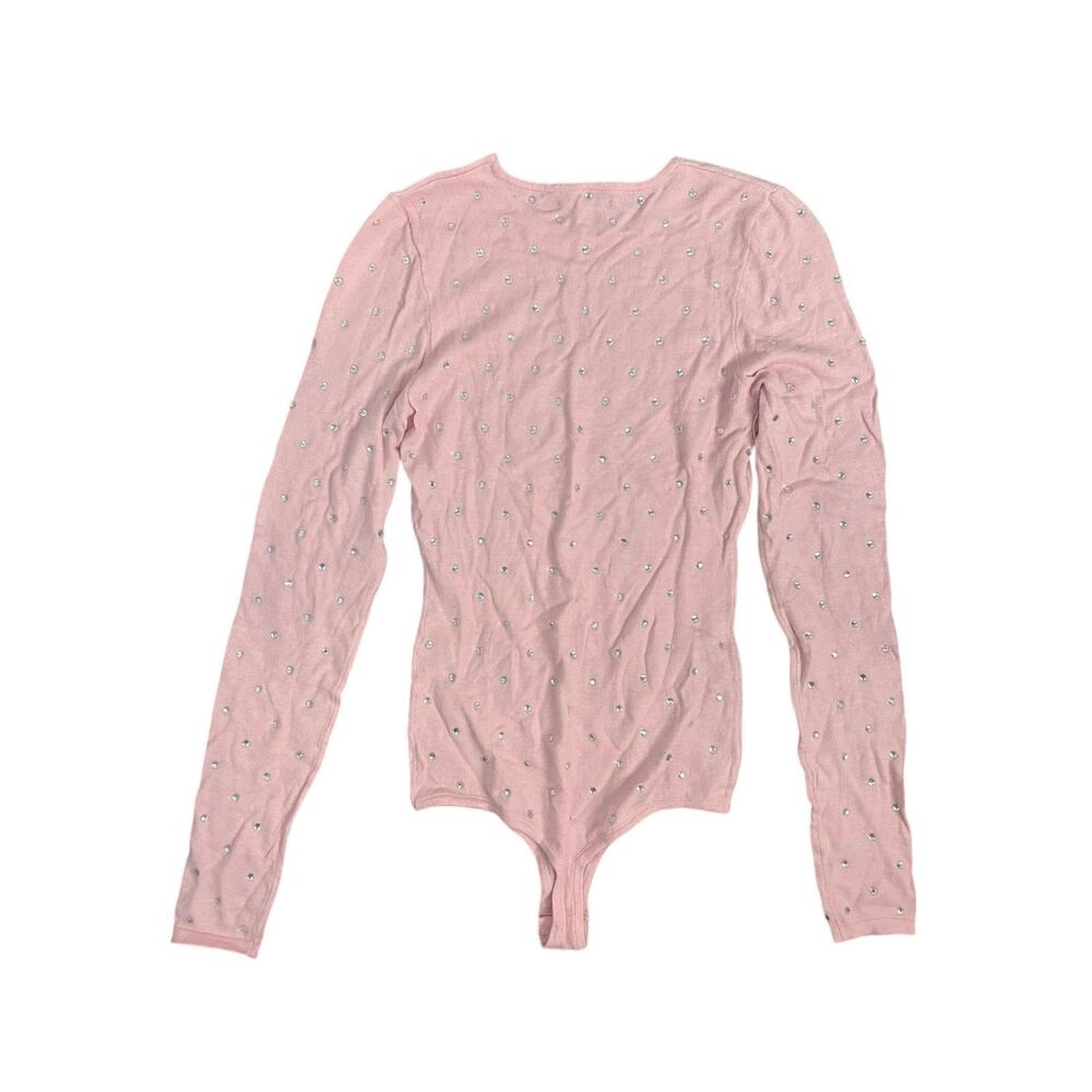 Ronny Kobo Knit Bodysuit Long Sleeve Rhinestone Embellished Going Out Party S - Picture 9 of 10